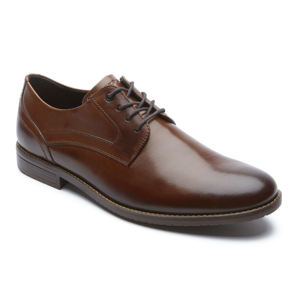 Rockport Singapore Mens Oxfords - Style Purpose 3 Plain Toe Brown - GK3104926